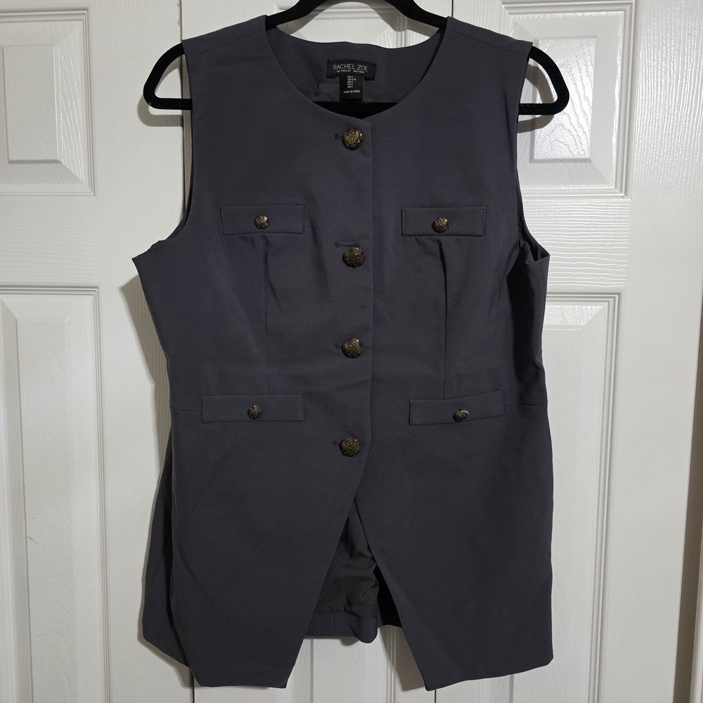 Rachel Zoe Women's Charcoal Buttoned Vest